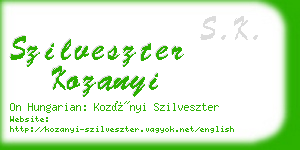 szilveszter kozanyi business card